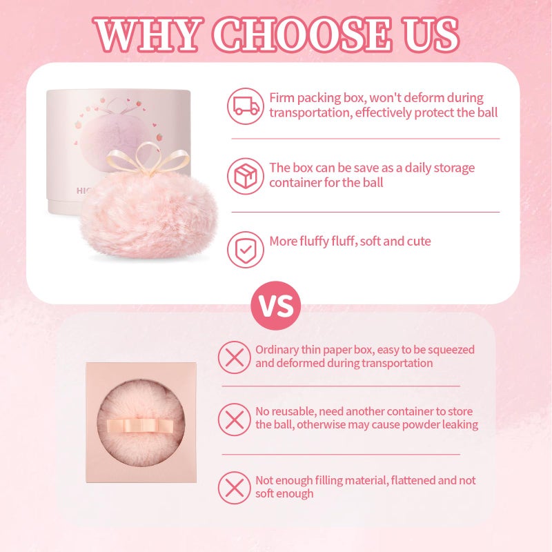 Noerrors Body Glitter Powder Puff Body Shimmer Powder Plush Peach Ball Loose Highlighter Patting High Gloss Shine Bright Illuminator Glossy Diamond Glow Sparkle Makeup for Body Face Hair - Image 3